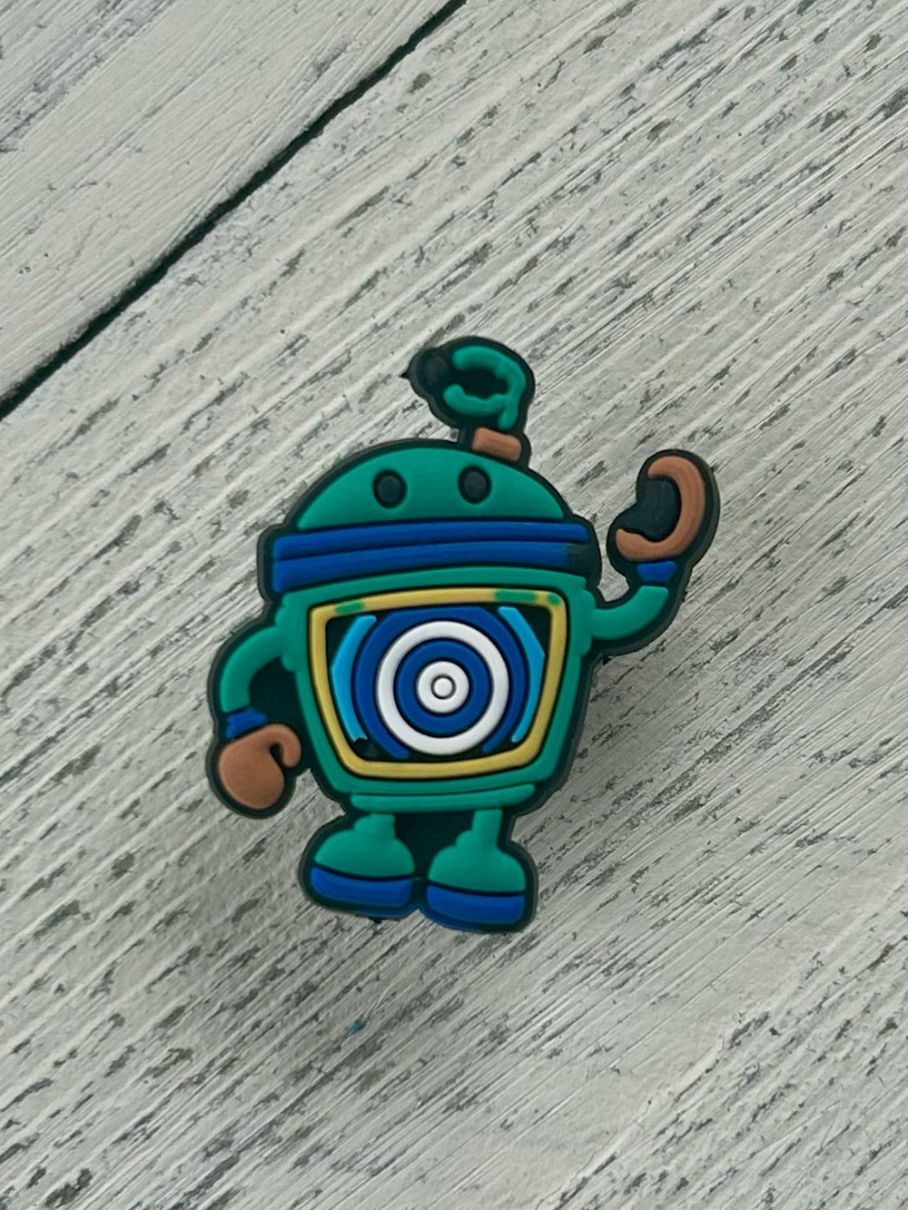 (5/$15) Green Cartoon Robot Shoe Charm